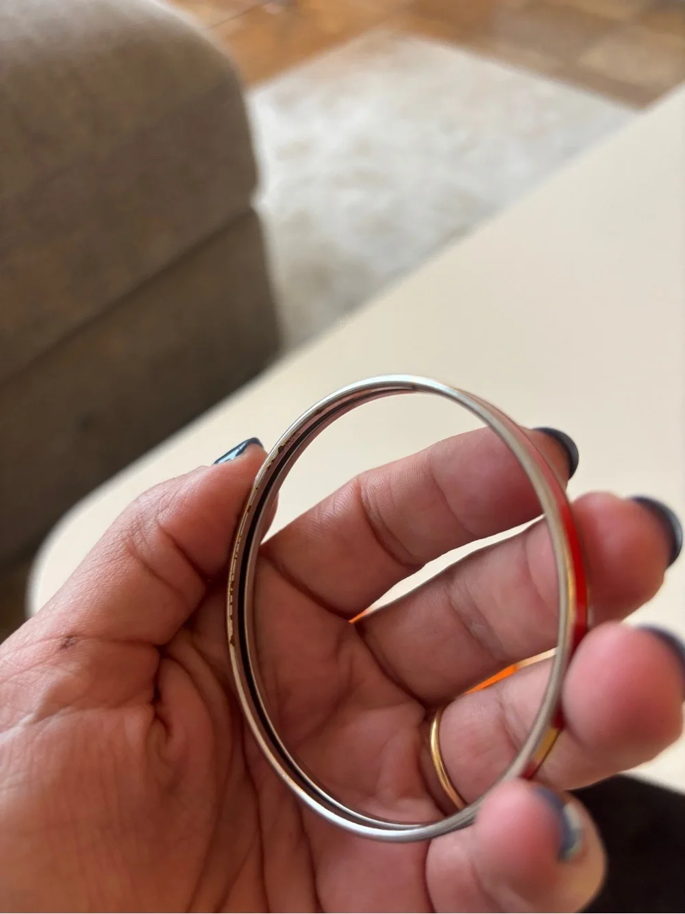 Hermès Uni Red Enamel Double Bangle Bracelet